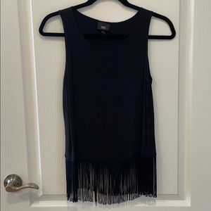 Black fringe tank top, size XS